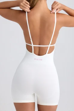 Oh Polly Unitards | Matching Sets^Super Sculpt Seamless Open-Back Unitard in Eggshell