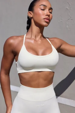 Oh Polly Matching Sets | Tops^Super Sculpt Seamless Open Back Sports Bra in Eggshell