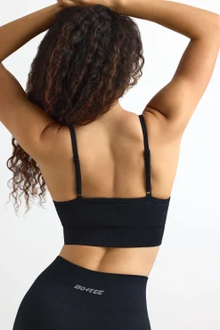 Oh Polly Matching Sets | Sports Bras^Super Sculpt Seamless Scoop-Neck Sports Bra in Black