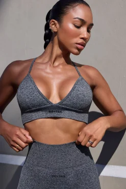 Oh Polly Women'S Clothing Sale - $65 And Under | Women'S Clothing Sale - $40 And Under^Super Sculpt Seamless Triangle Sports Bra in Marl Black MarlBlack
