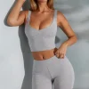 Oh Polly Women'S Clothing Sale - $40 And Under | Women'S Clothing Sale - $65 And Under^Sweetheart Neckline Crop Top in Marled Grey MarledGrey