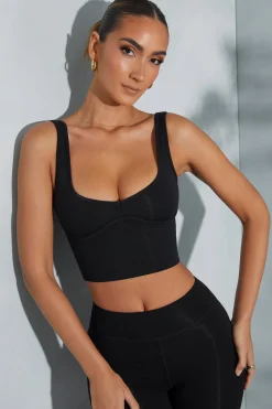 Oh Polly Tops | Elevated Essentials^Sweetheart Neckline Crop Top in Black