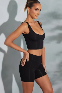 Oh Polly Tops | Elevated Essentials^Sweetheart Neckline Crop Top in Black