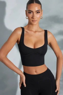 Oh Polly Tops | Elevated Essentials^Sweetheart Neckline Crop Top in Black