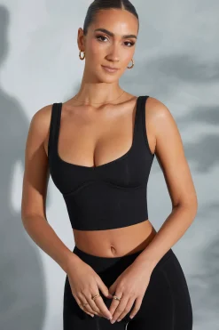 Oh Polly Tops | Elevated Essentials^Sweetheart Neckline Crop Top in Black