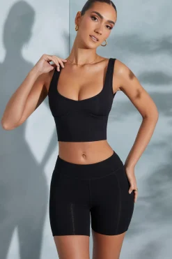 Oh Polly Tops | Elevated Essentials^Sweetheart Neckline Crop Top in Black