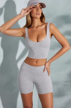 Oh Polly Women'S Clothing Sale - $40 And Under | Women'S Clothing Sale - $65 And Under^Sweetheart Neckline Crop Top in Marled Grey MarledGrey