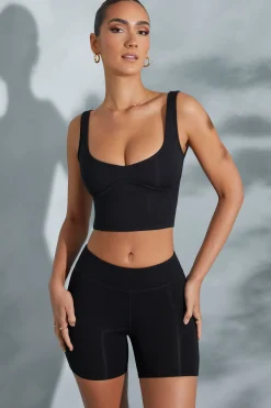 Oh Polly Tops | Elevated Essentials^Sweetheart Neckline Crop Top in Black