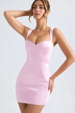 Oh Polly Party Dresses | Birthday^Sweetheart-Neck A-Line Mini Dress in Light Pink LightPink
