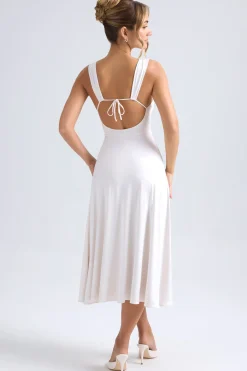 Oh Polly Bride To Be^Sweetheart-Neck Ruched Midaxi Dress in Ivory