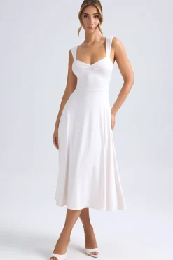 Oh Polly Bride To Be^Sweetheart-Neck Ruched Midaxi Dress in Ivory