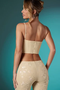 Oh Polly Women'S Clothing Sale - $65 And Under | Women'S Clothing Sale - $40 And Under^Tall Embellished Lace Low Rise Trousers in Ivory