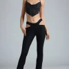 Oh Polly Women'S Clothing Sale - $65 And Under | Women'S Clothing Sale - $40 And Under^Tall Metallic Cut-Out Low-Rise Flared Trousers in Black