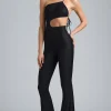 Oh Polly Women'S Clothing Sale - $65 And Under | Women'S Clothing Sale - $40 And Under^Tall Metallic Ruched Cut-Out Flared Jumpsuit in Black