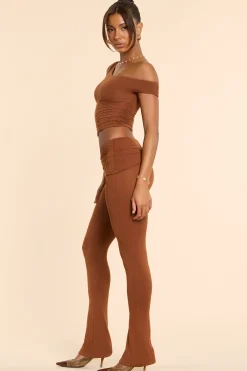 Oh Polly Women'S Clothing Sale - $65 And Under | Women'S Clothing Sale - $40 And Under^Tall Mid Rise Modal Cashmere Blend Trousers in Chestnut Brown ChestnutBrown