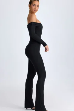 Oh Polly Jumpsuits & Unitards^Tall Modal Off-Shoulder Ruched Jumpsuit in Black