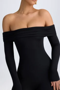 Oh Polly Jumpsuits & Unitards^Tall Modal Off-Shoulder Ruched Jumpsuit in Black