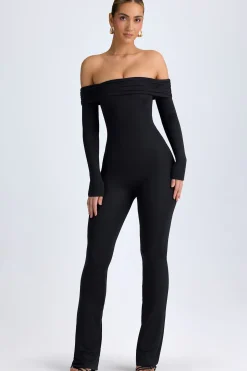Oh Polly Jumpsuits & Unitards^Tall Modal Off-Shoulder Ruched Jumpsuit in Black