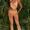Oh Polly Women'S Clothing Sale - $65 And Under | Women'S Clothing Sale - $40 And Under^Tall Printed Mesh Flared Trousers in Orange