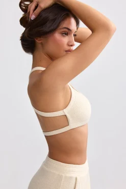 Oh Polly Matching Sets^Terry Towelling Scoop-Neck Bralette in Cream