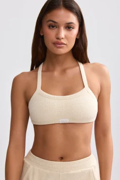 Oh Polly Matching Sets^Terry Towelling Scoop-Neck Bralette in Cream