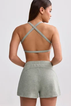 Oh Polly Matching Sets | Shorts^Terry Towelling Shorts in Sage Grey SageGrey