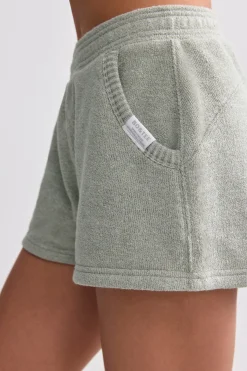 Oh Polly Matching Sets | Shorts^Terry Towelling Shorts in Sage Grey SageGrey