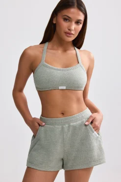 Oh Polly Matching Sets | Shorts^Terry Towelling Shorts in Sage Grey SageGrey