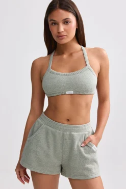 Oh Polly Matching Sets | Shorts^Terry Towelling Shorts in Sage Grey SageGrey