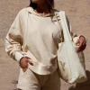 Oh Polly Tracksuits | Sweatshirts^Terry Towelling V-Neck Hoodie in Cream