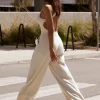 Oh Polly Tracksuits | Matching Sets^Terry Towelling Wide-Leg Joggers in Cream