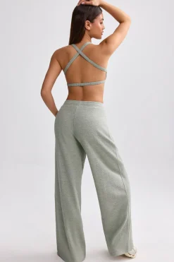 Oh Polly Tracksuits | Matching Sets^Terry Towelling Wide-Leg Joggers in Sage Grey SageGrey