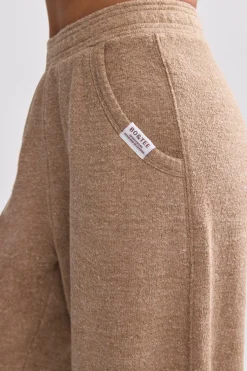 Oh Polly Tracksuits | Matching Sets^Terry Towelling Wide-Leg Joggers in Mocha Brown MochaBrown