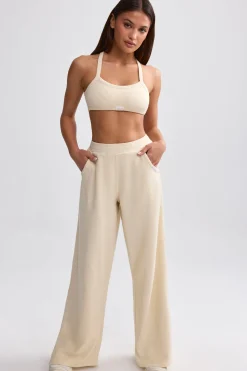 Oh Polly Tracksuits | Matching Sets^Terry Towelling Wide-Leg Joggers in Cream