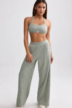 Oh Polly Tracksuits | Matching Sets^Terry Towelling Wide-Leg Joggers in Sage Grey SageGrey