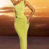 Oh Polly Women'S Clothing Sale - $40 And Under | Women'S Clothing Sale - $65 And Under^Textured Jersey Low-Rise Maxi Skirt in Lime
