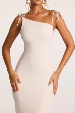 Oh Polly Bride To Be^Textured Jersey Open Back Maxi Dress in Ivory