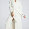 Oh Polly Lounge & Intimates^Tie Front Fleece Robe in White