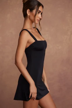 Oh Polly Graduation Dresses^Tie Up Back Mini Dress in Black