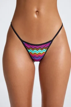 Oh Polly Bikini Sets | Bikini Bottoms^Triangle Thong Bikini Bottoms in Zigzag Print ZigzagPrint