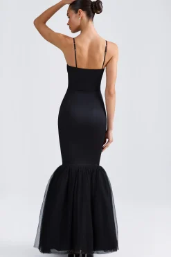 Oh Polly Wedding Guest | Tulle Dresses^Tulle Hem Fishtail Gown in Black
