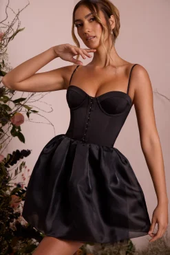 Oh Polly Party Dresses | Birthday^Tulle Skirt Corset Mini Dress in Black