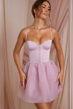Oh Polly Women'S Clothing Sale - $65 And Under | Wedding Guest^Tulle Skirt Corset Mini Dress in Dusty Pink DustyPink