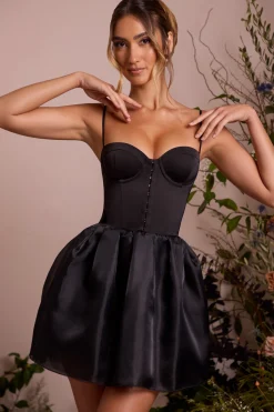 Oh Polly Party Dresses | Birthday^Tulle Skirt Corset Mini Dress in Black