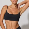 Oh Polly Matching Sets | Sports Bras^Twist Back Scoop Neck Sports Bra in Black