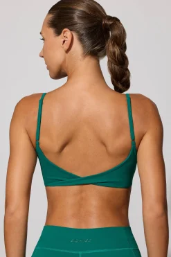 Oh Polly Women'S Clothing Sale - $65 And Under | Women'S Clothing Sale - $40 And Under^Twist Back Scoop Neck Sports Bra in Teal Green TealGreen
