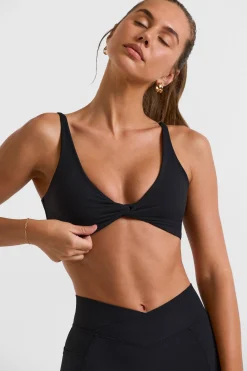 Oh Polly Matching Sets | Sports Bras^Twist Bust Sports Bra in Black