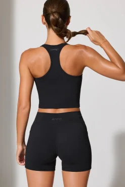 Oh Polly Matching Sets | Shorts^Twist Waist Mini Shorts with Pockets in Black