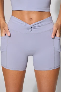 Oh Polly Women'S Clothing Sale - $65 And Under | Women'S Clothing Sale - $40 And Under^Twist Waist Mini Shorts with Pockets in Soft Lavender SoftLavender