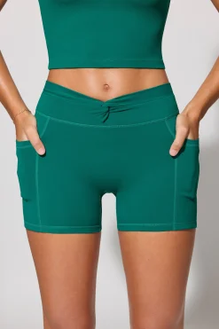 Oh Polly Women'S Clothing Sale - $65 And Under | Women'S Clothing Sale - $40 And Under^Twist Waist Mini Shorts with Pockets in Teal Green TealGreen